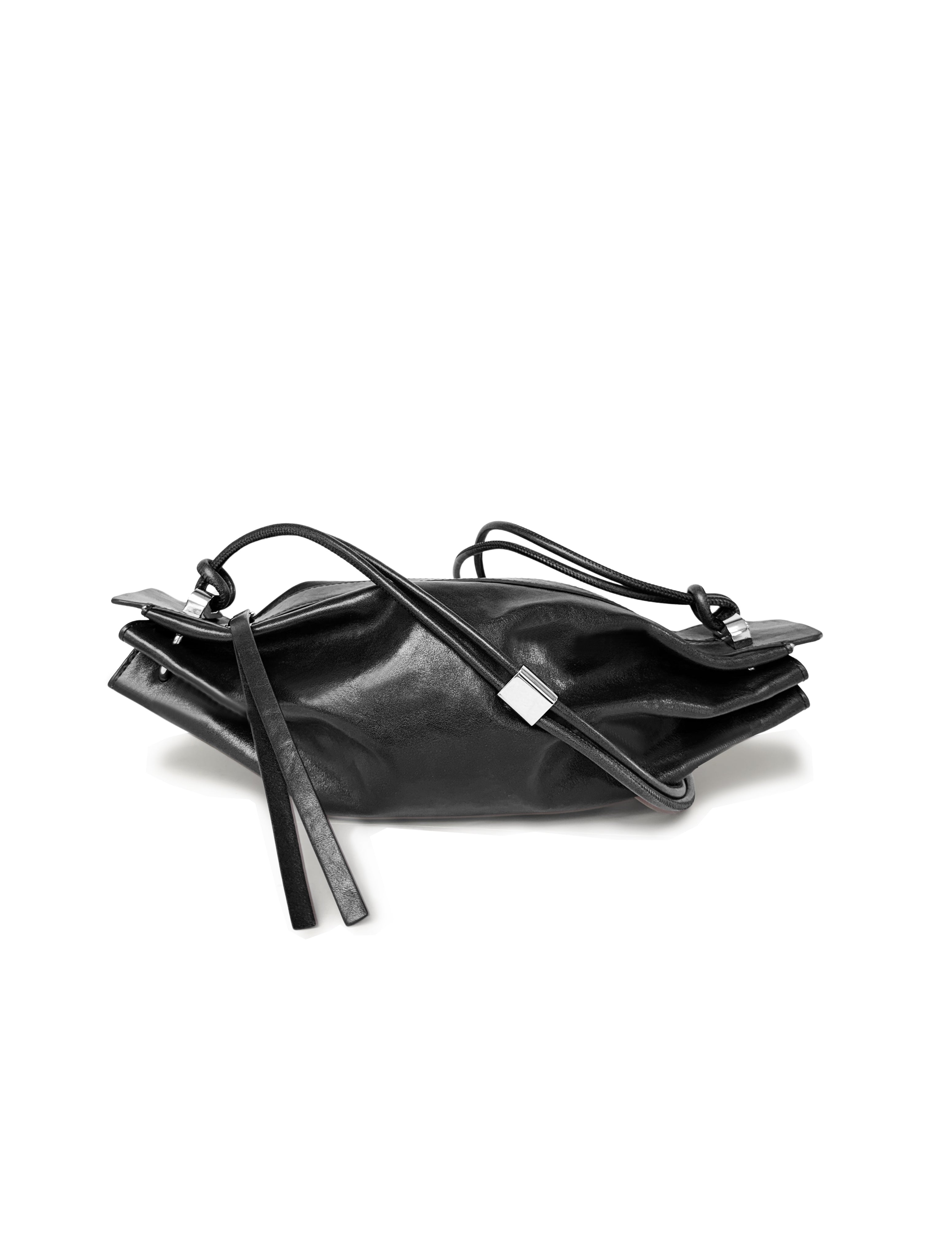 RING CROSSBODY CORDS SHINY BLACK