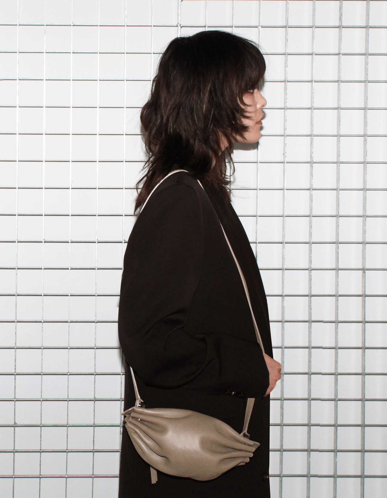 Shoulder Leather Taupe Bag 