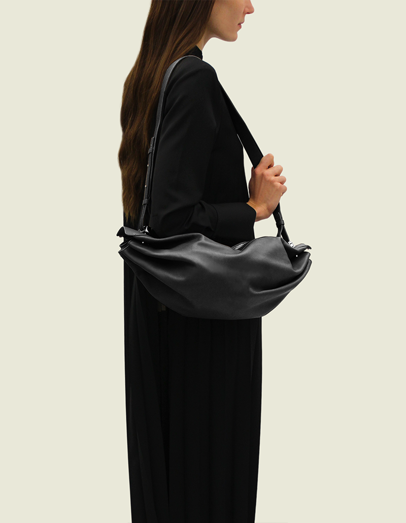 RING CROSSBODY L black leather crossbody bag designer leather bag unisex leather bag designer crossbody bag