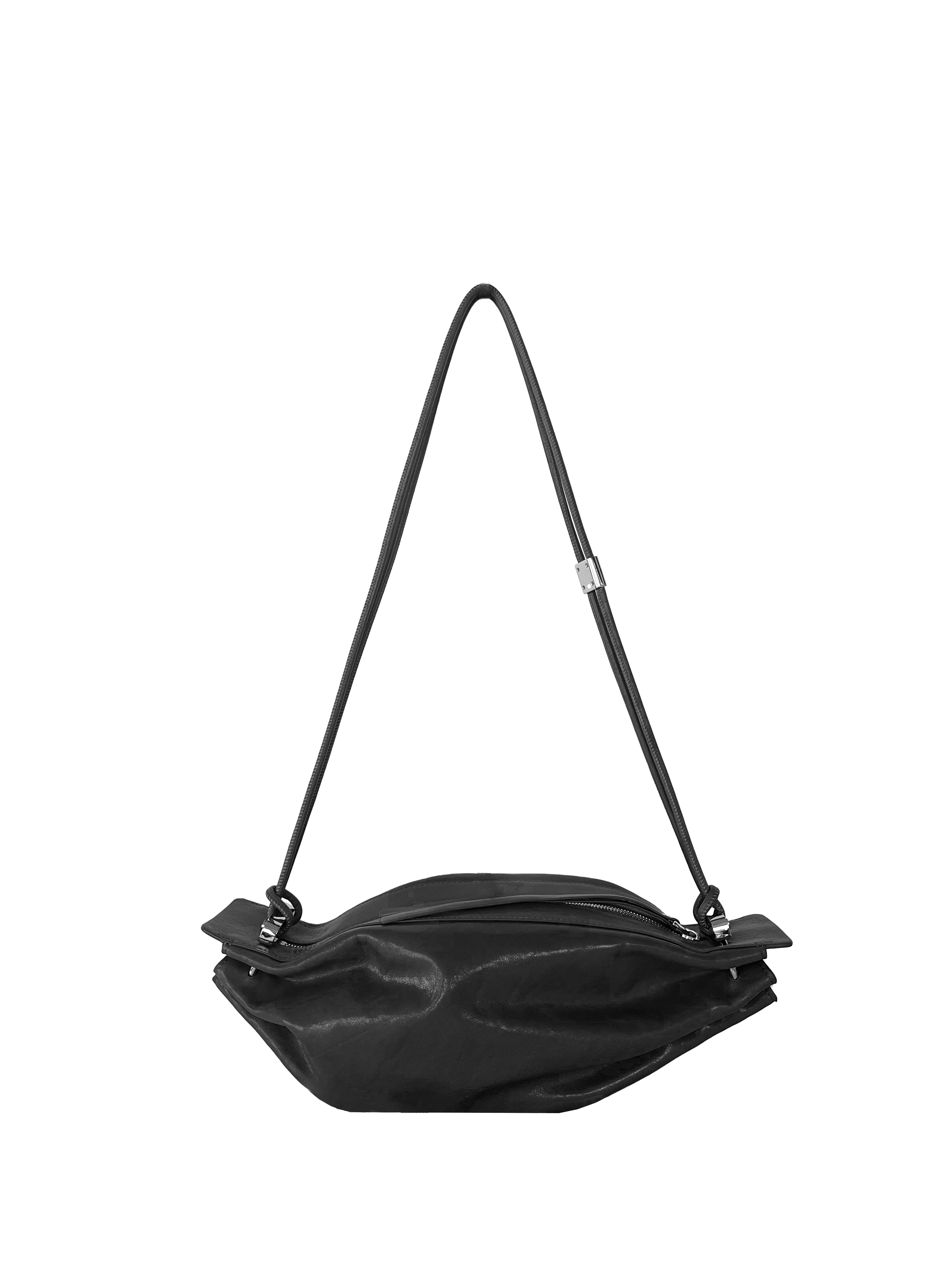 RING CROSSBODY CORDS SHINY BLACK