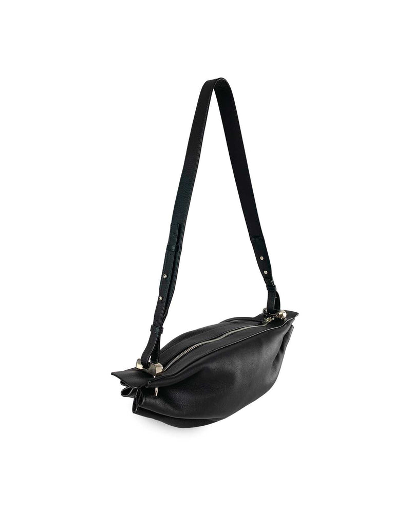 RING CROSSBODY S Black - black leather crossbody bag - designer leather ...